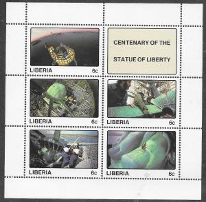 Liberia #1065-1068 Statue of Liberty S/Sheets (U) CV$19.70