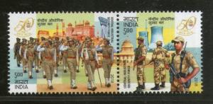 India 2018 Central Industrial Security Force Military Police 2v Setenant MNH