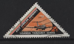 Kenya, Uganda, & Tanzania #322 used 1976 East African airways 2sh