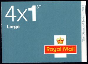 GB MAY 2012-  DIAMOND JUBILEE -  4 x 1st CLASS LARGE STAMP BOOKLET GB MNH