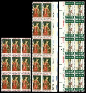 Scott 1363,1384 6c Christmas Blocks Tag & Precancel Varieties Mint NH Cat $15.75