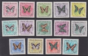 Guinea # 291-300, 303, C47-49, Butterflies,  Mint NH, 1/2 Cat.