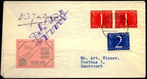 Netherlands 1960 MRI Rocket #3 Cover - DeBruijn Signed - L36139