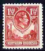 Northern Rhodesia 1938-52 KG6 1.5d carmine-red unmounted ...