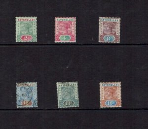 seychelles: 1890, QV definitive, short set to 16c, MNH & Fine Used 
