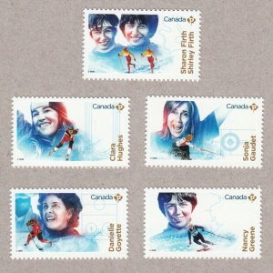 WOMEN IN WINTER SPORTS Set of 5 from Miniature Sheet MNH Canada 2018 #3079a-e