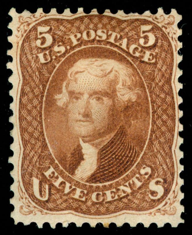 MOMEN: US STAMPS #75 RED BROWN MINT OG H