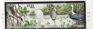 FIJI Sc 1037 NH BIRDS - STRIP OF 4