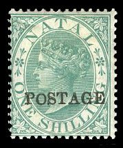 Natal #50 (SG 84) Cat£130, 1875 1sh green, hinged