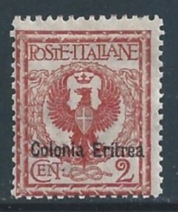 Eritrea #20 MH 2c Italian Coat of Arms Issue Ovptd. Colonia Eritrea