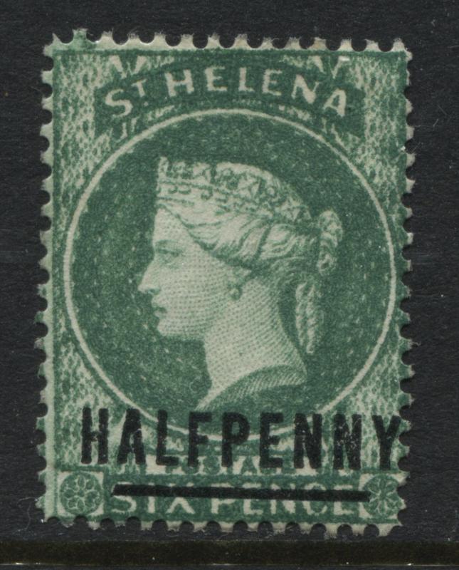 St.Helena QV 1884 1/2d on 6d green unused no gum