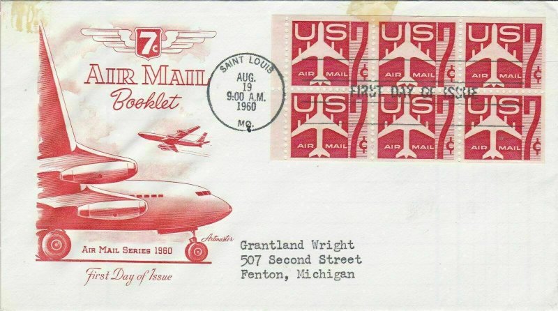 United States 1960 ST.Louis Cancel Planes Airmail FDC Stamps Blocks Cover  25171