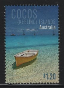 Cocos Islands 2011 used Sc 357 $1.20 Dinghy anchored in shallow water