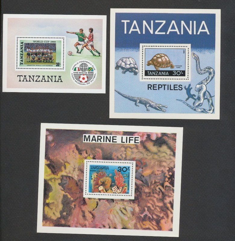 TANZANIA - Scott 327 / / 373 - MNH - six S/S - 1986-1987 - two scans --b