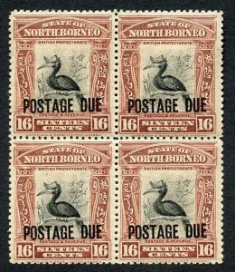 North Borneo SGD65a 16c Post Due U/M Blown gum Cat 160++ Pounds