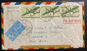 1943 San Juan Puerto Rico Special Delivery Airmail Cover to New York USA