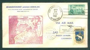 Greenland. USA, Flight Cover. First Trans-Artic. Greenl.Poster Stamp Polar Bear