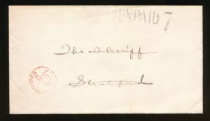 CANADA STAMPLESS COVER 1860 UNPAID 7 