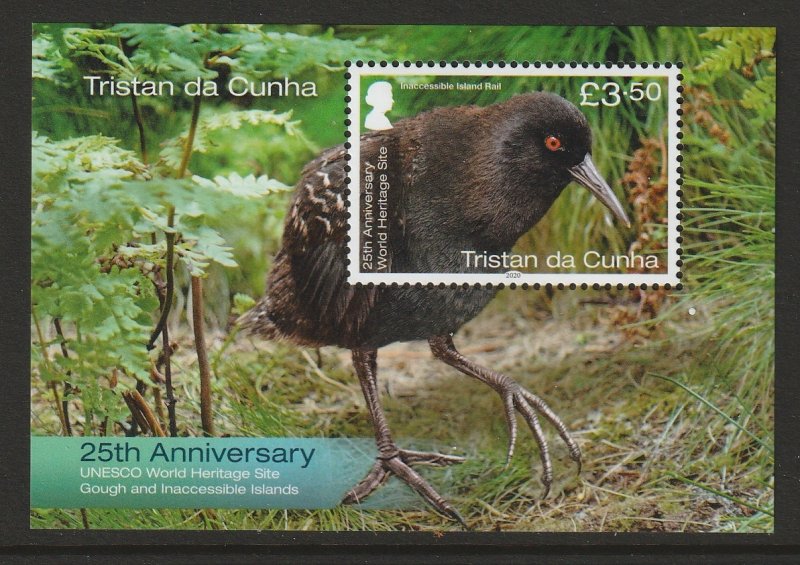 BIRDS-TRISTAN da CUNHA #1177 ISLAND RAIL S/S MNH