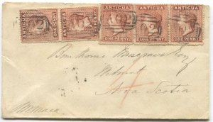 1869 (11 Jan) Antigua cover to Nova Scotia