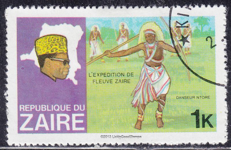 Zaire 902 USED 1979 President Mobotu, Map, N'tombe Dancer