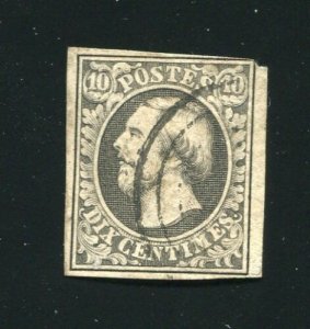 Luxembourg 1 Grad Duke William Used Stamp 1852 