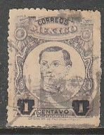 MEXICO 608, 1¢ ROULETTED, USED. F. (829)