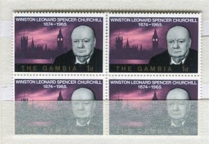 GAMBIA; 1965 early Churchill issue fine MINT MNH BLOCK of 4