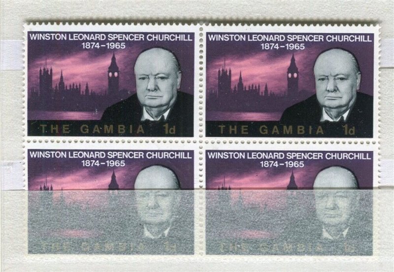 GAMBIA; 1965 early Churchill issue fine MINT MNH BLOCK of 4