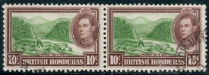 British Honduras  #120  Used horizontal pair CV $1.60