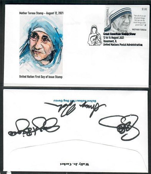 1277 FDC -$1.80 Mother Teresa-Wally Jr Cachet #3 -Great American Stamp Show Post