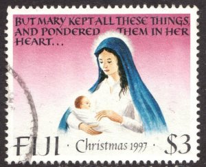 1997 FIJI SC #804 Christmas Mary used stamp Cv$5.50