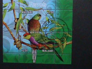 MALAWI-2011 COLLECTIBLES- BEAUTIFUL LOVELY BIRDS CTO S/S VERY FINE