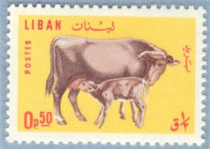 LEBANON SCOTT #440 MH 50c 1965 CATTLE