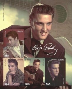 Liberia - 2009 - ELVIS PRESLEY - Sheet of 4 perforated Stamps - MNH