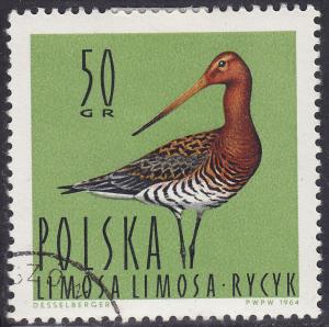 Poland 1233 Black-Tailed Godwit 50GR 1964