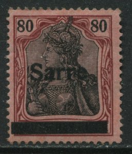 Germany Saar 1920 80 pf overprinted Type 1 mint o.g.