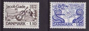 Denmark-Sc#660-1- id8-unused NH set-Ballet-Music-1979-