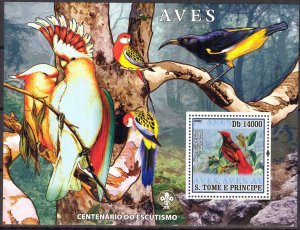 Sao Tome and Principe 2007 Birds (1) Scouting S/S MNH