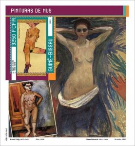 Guinea-Bissau - 2021 Nude Paintings, Schiele - Stamp Souvenir Sheet - GB210819b2