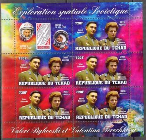 Chad 2013 Space Vostok 5-6 (4) sheet of 5 MNH