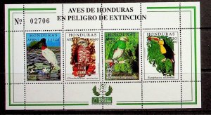 HONDURAS Sc C1053 NH SOUVENIR SHEET OF 1999 - BIRDS