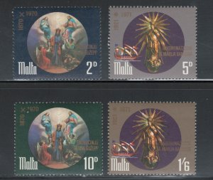 Malta 1971 Centenary of Proclamation of St Joseph Scott # 428 - 431 MH