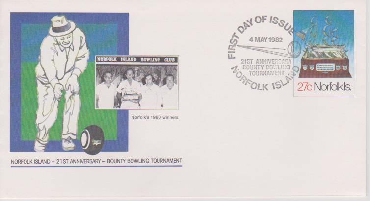 Norfolk Island 1982 Bounty Bowling Tournament PSE First Day Cover