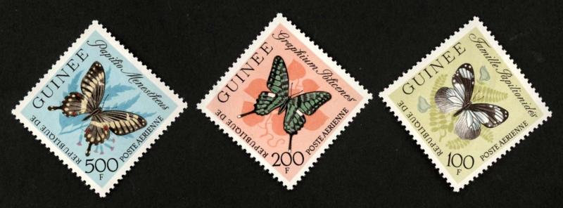 GUINEA #C47-49 BUTTERFLIES MINT NEVER HINGED MNH