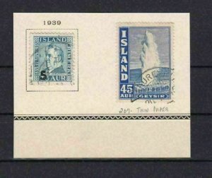 ICELAND ISLAND 1939 STAMPS  ON PART PAGE    REF 5721