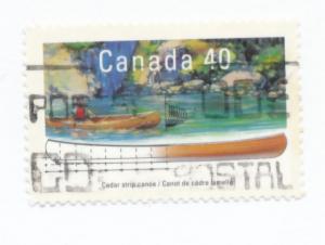 Canada 1991 Scott 1320 used - 40c, Cedar Strip Canoe