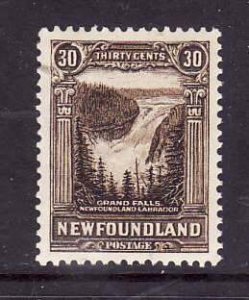 Newfoundland-Sc #182- id 7-unused,og,NH-30c olive brown-Grand Falls-1931-