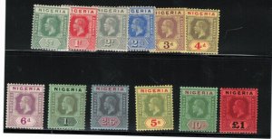 Nigeria #1 - #12 Very Fine Mint Original Gum Hinged Set