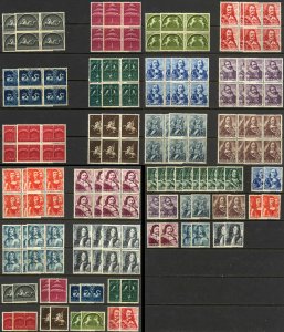 Netherlands Sc# 245-261 MNH lot/10 1944-1946 Definitive